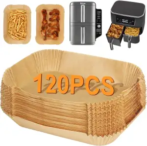 BYKITCHEN 120Stück Backpapier für Heißluftfritteuse Ninja Double Stack XL 9.5L S