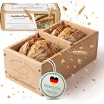 BAMBUNA Holzbackform HolzBrotZauber | Brotbackform aus Buchenholz | unbeschichtet | Trennsteg | 1500g Volumen | 30x15x10cm | ofenfest bis 220°C | handwaschbar | inkl. Rezept E-Book | Geschenkbox