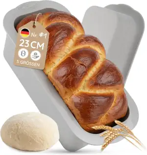 Backefix Brotbackform Silikon 23 cm – Rechteckige Kastenform, auch als Kuchenform 1400ml für Brot und Kuchen, extra Wandstärke gegen Ausbeulen (antihaftend, flexibel, PFAS-, BPA-frei)