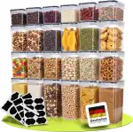 uandu Vorratsdosen mit Deckel luftdicht – 24er Vorratsbehälter Set BPA Frei, Aufbewahrungsbox Küc...