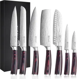 PAUDIN Messerset 7-teilig, Küchenmesserset aus hochwertigem Edelstahl, Profi Koc