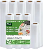 Vakuumierfolie 9 Rollen Vakuumierbeutel, Vakuumbeutel Lebensmittel 28/20/15 x 300cm, BPA-frei, Re...
