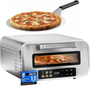 ProfiCook® Pizzaofen elektrisch | 400°C | echter Pizzastein | inkl. Pizzaheber |