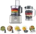 Kenwood Multipro Compact FDM301SS Kompakt-Küchenmaschine, 2,1 Liter, inkl. Edelstahl Messer, 3 Arbeitsscheiben und 4 weiteren Zubehör-Teile, Metallgehäuse, 800 Watt, Silber