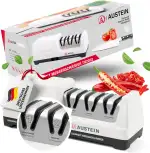 AUSTEIN® Diamant Messerschärfer elektrisch TG2202 - Der 3 Phasen Messerschleifer mit 20 Grad und magnetischem Spänekollektor