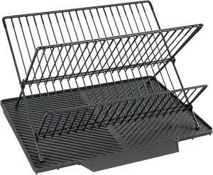 Abtropfmatte Nelia mit Abtropfgestell Schwarz