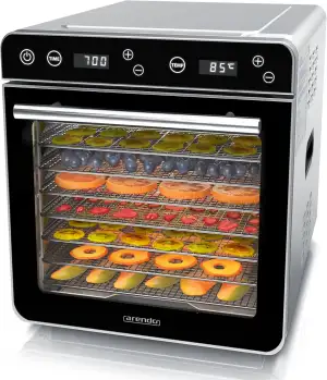 Arendo - Dörrautomat Edelstahl mit 8 Edelstahlgitter - 700 W - 35°-85°C - 8 Edel