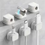 Kabelclips Kabelhalter Magnetische 6er Set – Selbstklebend, Verstellbar mit Kabelmanagement für S...