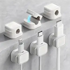 Kabelclips Kabelhalter Magnetische 6er Set – Selbstklebend, Verstellbar mit Kabe