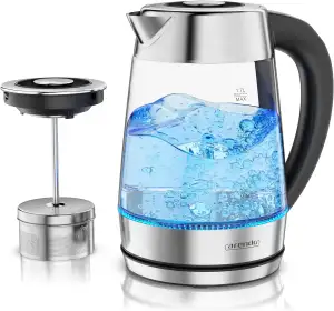 Arendo - Wasserkocher Glas inkl. Teesieb - Teekocher mit Temperatureinstellung –