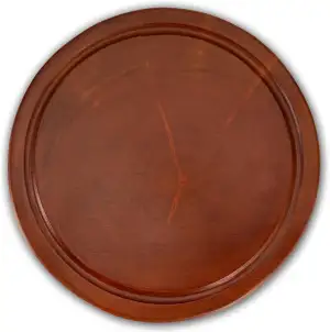 Decorasian Rundes Schneidebrett Acajen Holz – Massivholz Küchenbrett mit Saftril