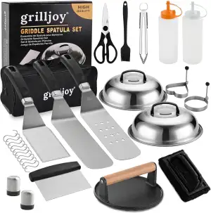 Grilljoy Plancha Zubehör Set, Grill Zubehör für Blackstone Grill, Burger Smasher