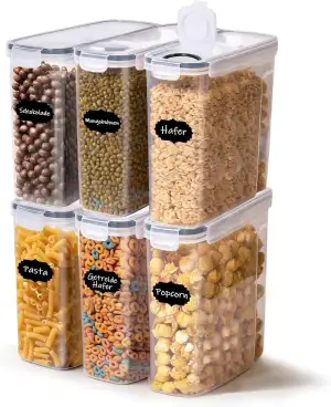GREELUE Vorratsdosen mit Deckel Luftdicht Set, 6 Stück 4L Aufbewahrungsbox mit Deckel Küche, BPA-...