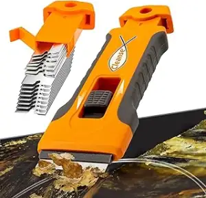 Glasschaber Herdkratzer mit 15 Ersatzklingen im Griff, Küchenschaber Scraper für