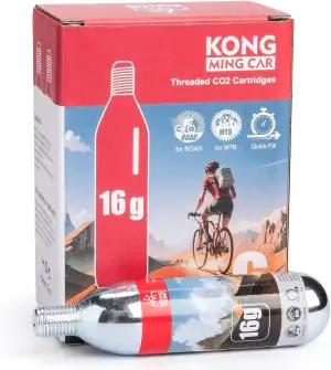 CO2 Kartuschen mit Gewinde, 16 g/25 g CO2 Kartuschen mit Gewindeanschluss für alle CO2 Fahrradreifenfüller, CO2 Pumpe für Rennräder und Mountainbikes