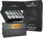 Silikon Eiswürfelform mit Deckel (3er Set) – BPA-freie Eiswürfelform groß/XXL | Große Eiswürfel Form auslaufsicher & spülmaschinenfest | Ice Cube Tray, Eisformen Silikon | Schwarz