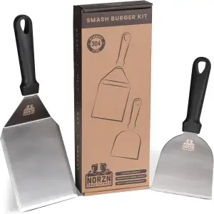 Grillspachtel Edelstahl 304 Set – Plancha Zubehör inkl. Plancha Spachtel und Gri