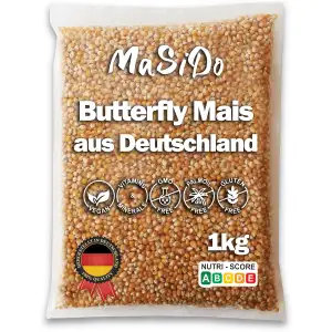 MSD MaSiDo Premium Popcorn Mais aus Deutschland, Butterfly Mais Vorratspack, ohn