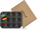 PFree Muffintray ohne Ewigkeitschemikalien, PFAS freie Muffin Backform für 12 Muffins ohne Weichmacher, Antihaftbeschichtetes Muffinblech, Cupcake Backblech, Muffinform zum Backen mit Kindern