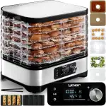 Yoer Dörrautomat Edelstahl, Dörrgerät mit 6 Einlegefächern, 35-70°C, 4725 cm2, 24h Timer, Dehydrator, 450W, Beef jerky, Obst, Kräutertrockner, Müsliriegel, LED-Anzeige, VitaSave FD01S